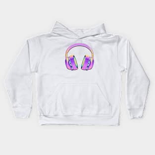 Magenta Headphones Kids Hoodie